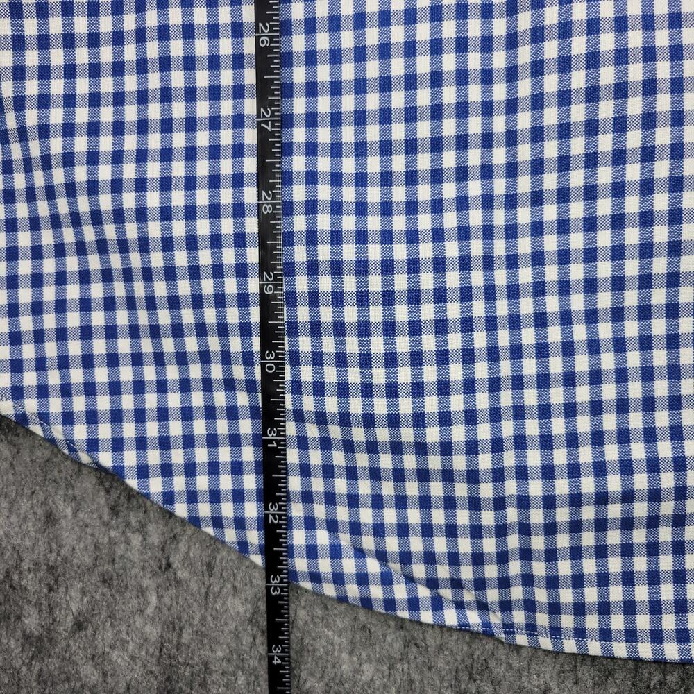 Ralph Lauren Shirt Men 3XB Flesh Pony Plaid Gingham White Blue Long Sleeve - Picture 6 of 7
